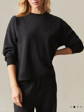 American Giant Women's Size Large Black Modal Fleece Crew Sweatshirt NWOT